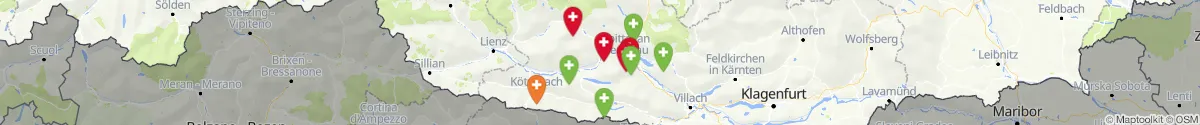Kartenansicht für Apotheken-Notdienste in der Nähe von Mallnitz (Spittal an der Drau, Kärnten)